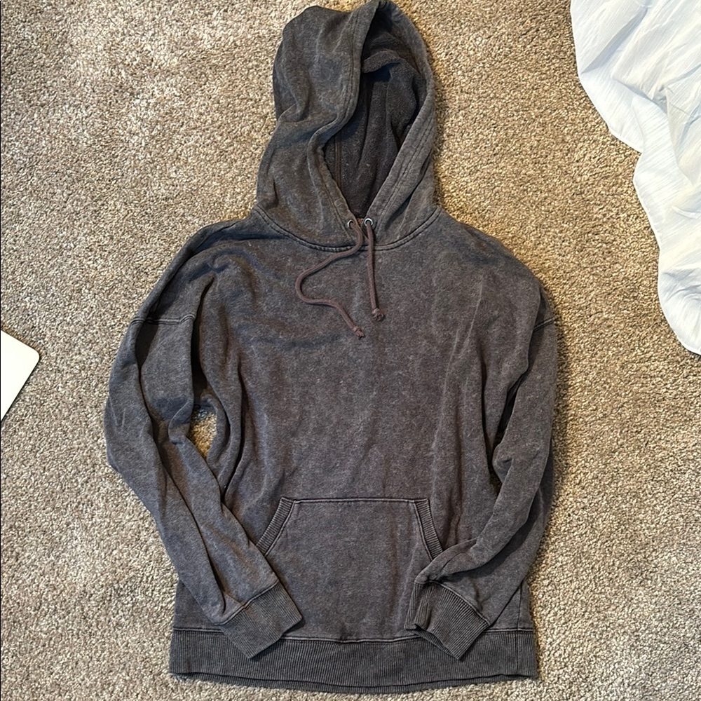 Aeropostale brown/grey Knit hoodie with Relaxed Fit and Ribbed Cuffs